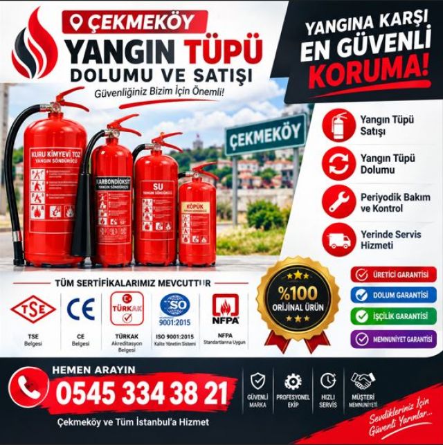 Çekmeköy Yangın Tüpü Satışı ve Dolumu